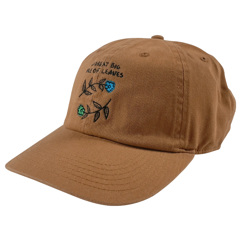 Blue & Green Flower Copper Brown Dad Hat 1 Blue & Green Flower Copper Brown Dad Hat