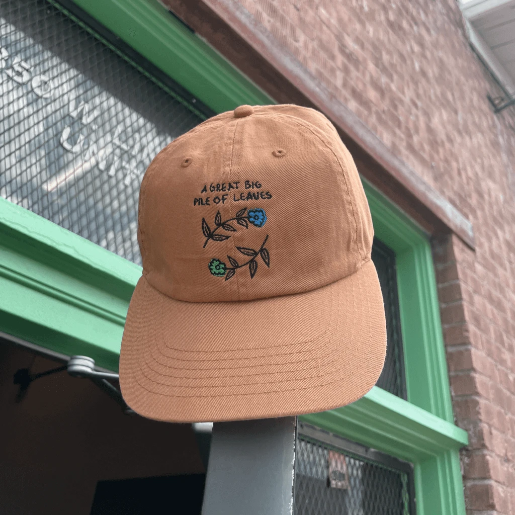Blue & Green Flower Copper Brown Dad Hat 2 Blue & Green Flower Copper Brown Dad Hat - Image 2