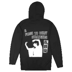 China Glow In The Dark Black ZIp Hoodie -Cheap Band Tees Vinyl Store APlacetoBuryStrangersZipUpBack