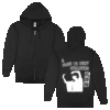China Glow In The Dark Black ZIp Hoodie