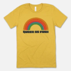 Queer As Fuck Heather Mustard Tee