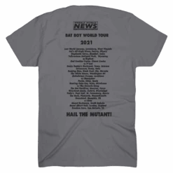 Bat Boy Tour 2021 Charcoal T-Shirt -Cheap Band Tees Vinyl Store BatBoyMockBack