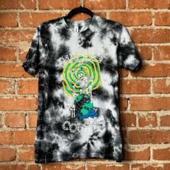 Death Globe Black And White Tie Dye T-Shirt -Cheap Band Tees Vinyl Store DeathGlobeTee Lifestyle 1