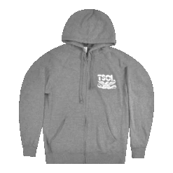 Logo Grey Zip Hoodie -Cheap Band Tees Vinyl Store EagleGreyHoodieFront