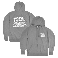 Logo Grey Zip Hoodie