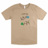 Blue & Green Flower Desert Tan T-Shirt