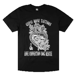 Gypsy Rose Tattoo | Love Connection Black T-Shirt