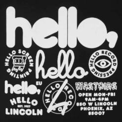 Hello Family 2021 Black T-Shirt -Cheap Band Tees Vinyl Store HelloMerchHelloFamily2021BlackTBackClosecopy
