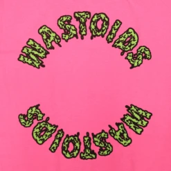 WASTOIDS Neon Pink T-Shirt -Cheap Band Tees Vinyl Store HelloMerchWASTOIDSNeonPinkTbackClose