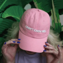 I Don't Know Her Pink Dad Hat -Cheap Band Tees Vinyl Store IDontKnowHerPinkHat2