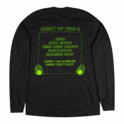NIGHT OF FIRE 2 Long Sleeve T-Shirt -Cheap Band Tees Vinyl Store LSBack