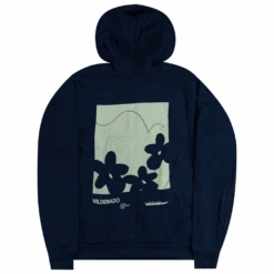Flower Navy Zip Hoodie -Cheap Band Tees Vinyl Store NavyHoodieBack