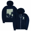 Flower Navy Zip Hoodie