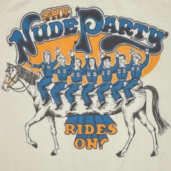 Rides On Natural T-Shirt -Cheap Band Tees Vinyl Store NudePartyRidesOnTee CLOSE 1