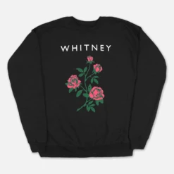 Pink Rose Black Sweatshirt