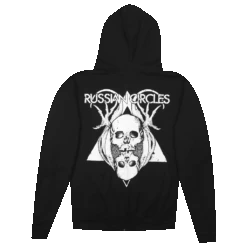 Skulls Black Zip Hood -Cheap Band Tees Vinyl Store RussianCirclesSkullsBlackZipHoodBack