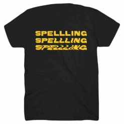 Yellow SPELLLING Black T-Shirt