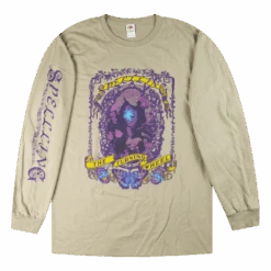 Floral Frame Khaki Long Sleeve T-Shirt