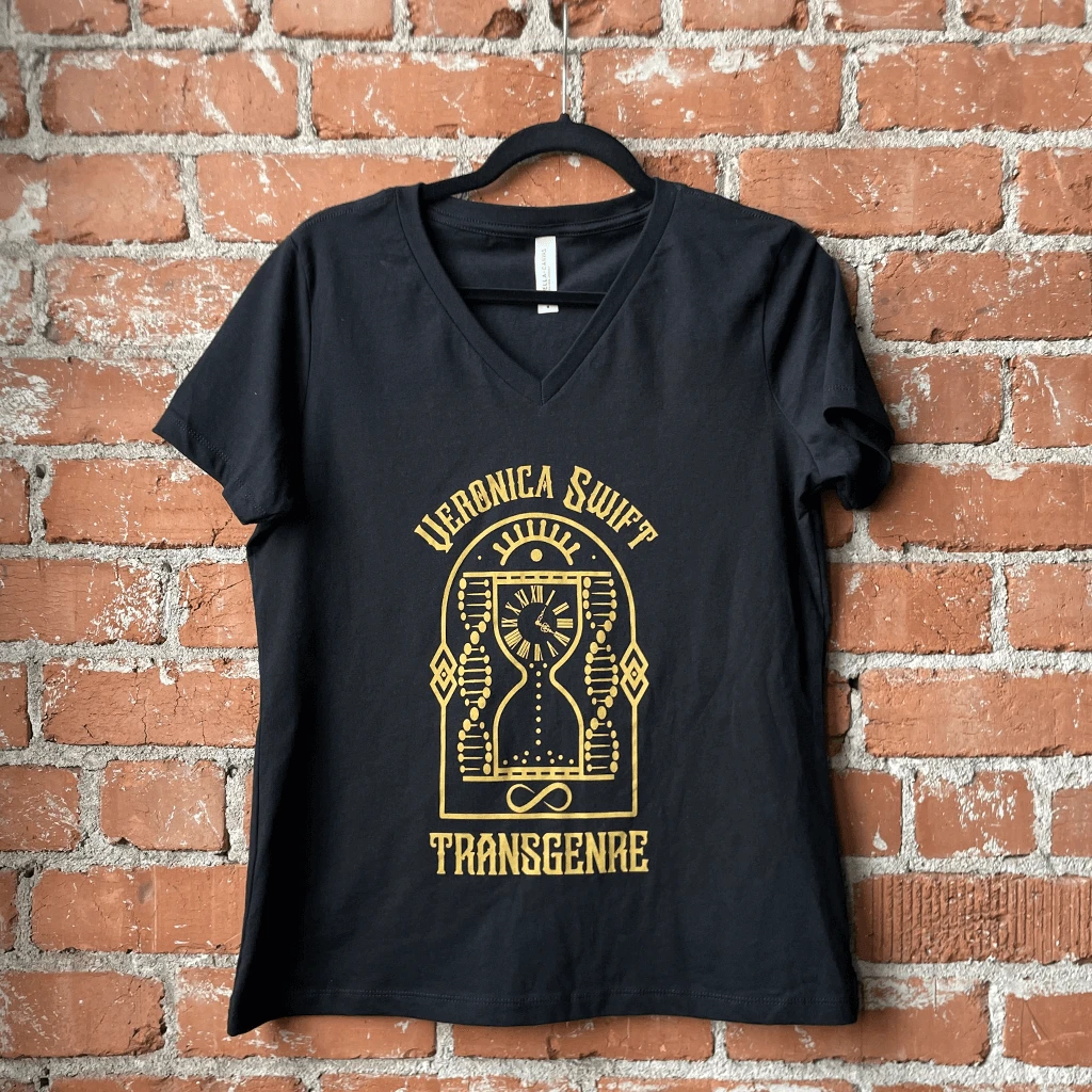 Transgenre Womens Black V-Neck 2 Transgenre Womens Black V-Neck - Image 2