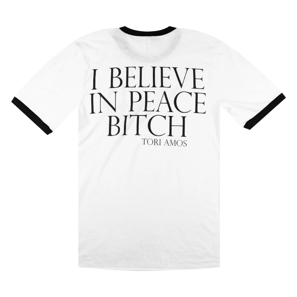 I Believe In Peace Bitch Black Ringer T-Shirt 4 I Believe In Peace Bitch Black Ringer T-Shirt - Image 4