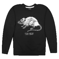 Rat Black Crew Neck Pullover Sweatshirt