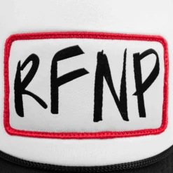 RFNP Black & White Trucker Hat -Cheap Band Tees Vinyl Store TruckerHatFrontClose