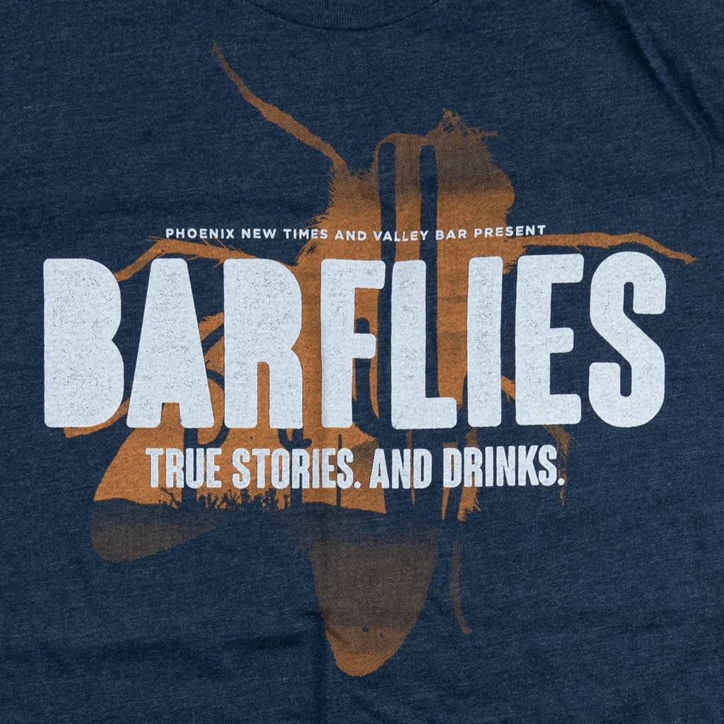 Bar Flies Navy Poly-Cotton T-Shirt 2 Bar Flies Navy Poly-Cotton T-Shirt - Image 2