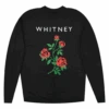 Red Rose Black Pullover Sweatshirt
