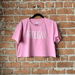 Wholigan Pink Croptop -Cheap Band Tees Vinyl Store WholiganCropTee Lifestyle
