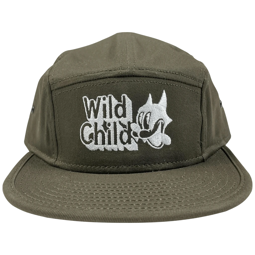 Cartoon Cat 5 Panel Olive Hat 1 Cartoon Cat 5 Panel Olive Hat