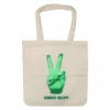 Green Peace Hand Tote Bag