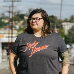 Dyke Drama Tee -Cheap Band Tees Vinyl Store dykedrama 0003 model2 pic1