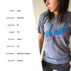 Gal Pal Grey Tee -Cheap Band Tees Vinyl Store galpalgrey 0000 model1 bio