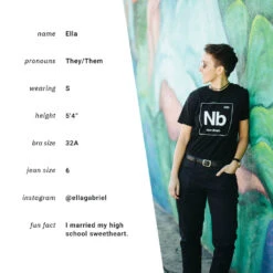 Non-Binary Tee -Cheap Band Tees Vinyl Store non binary 0001 model1 bio