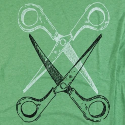Basic Scissoring Green Tee -Cheap Band Tees Vinyl Store scissoringteegreencloseup