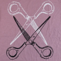 Basic Scissoring Pink Tee -Cheap Band Tees Vinyl Store scissoringteepurplecloseup