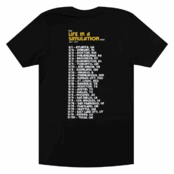 Life In A Simulation Tour Black T-Shirt -Cheap Band Tees Vinyl Store simulationtourback 1